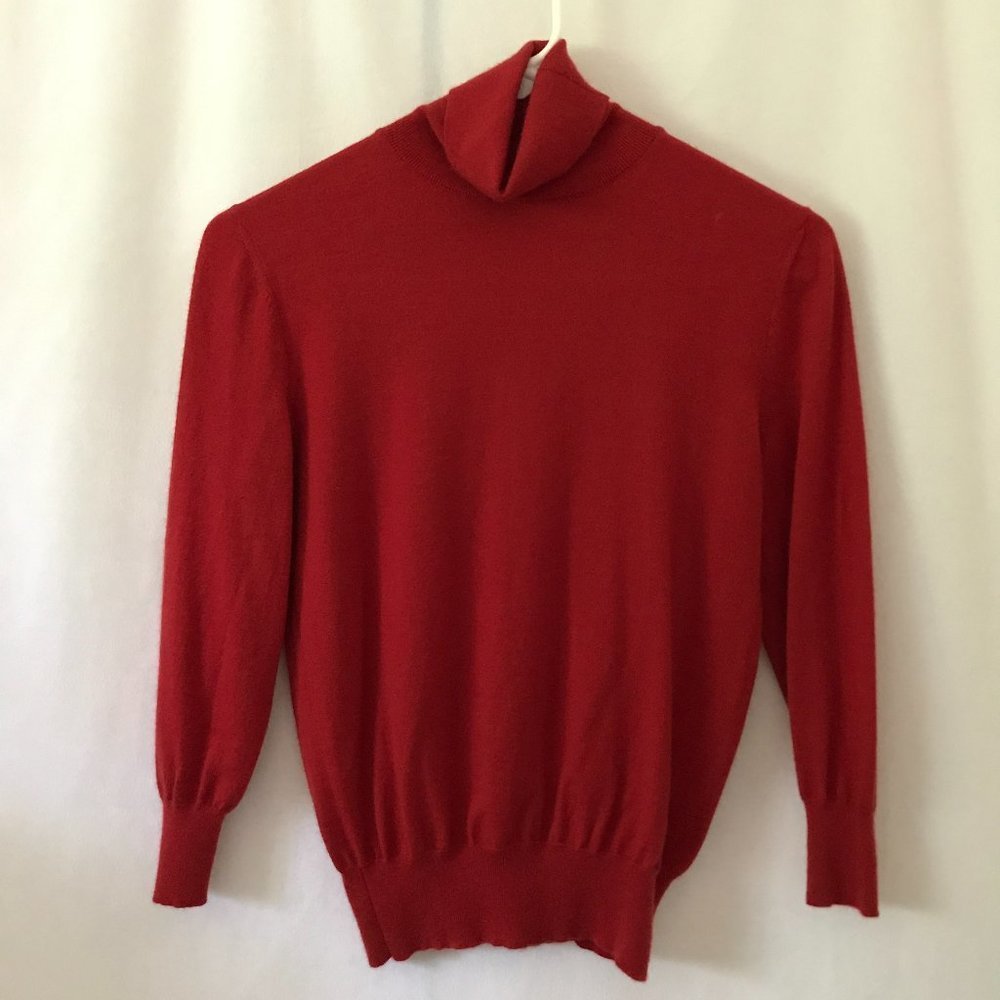 Celine Red Cashmere-blend Turtleneck Sweater